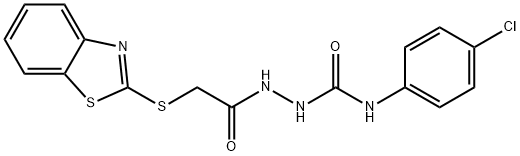 1-(2-(BENZOTHIAZOL-2-YLTHIO)ACETYL)-4-(4-CHLOROPHENYL)SEMICARBAZIDE Struktur