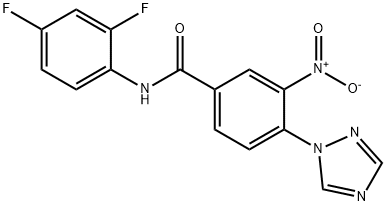 N-(2,4-DIFLUOROPHENYL)-3-NITRO-4-(1H-1,2,4-TRIAZOL-1-YL)BENZENECARBOXAMIDE Struktur