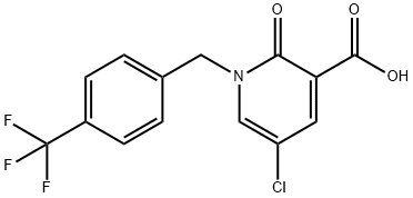 5-CHLORO-2-OXO-1-[4-(TRIFLUOROMETHYL)BENZYL]-1,2-DIHYDRO-3-PYRIDINECARBOXYLIC ACID Struktur