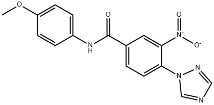 N-(4-METHOXYPHENYL)-3-NITRO-4-(1H-1,2,4-TRIAZOL-1-YL)BENZENECARBOXAMIDE Struktur