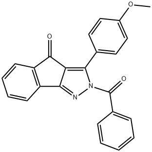 3-(4-METHOXYPHENYL)-2-(PHENYLCARBONYL)INDENO[3,2-C]PYRAZOL-4-ONE Struktur