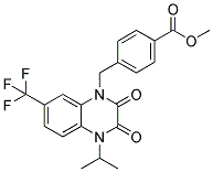 4-[[1-ISOPROPYL-6-(TRIFLUOROMETHYL)-2,3(1H,4H)-QUINOXALINEDION-4-YL]METHYL]BENZOIC ACID, METHYL ESTER Struktur