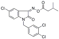 5-CHLORO-1-(3,4-DICHLOROBENZYL)-3-([(3-METHYLBUTANOYL)OXY]IMINO)-1,3-DIHYDRO-2H-INDOL-2-ONE Struktur