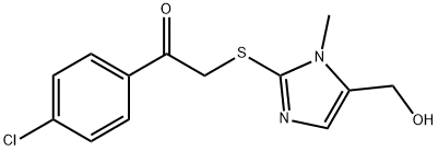 1-(4-CHLOROPHENYL)-2-([5-(HYDROXYMETHYL)-1-METHYL-1H-IMIDAZOL-2-YL]SULFANYL)-1-ETHANONE Struktur