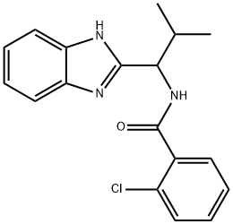 N-[1-(1H-1,3-BENZIMIDAZOL-2-YL)-2-METHYLPROPYL]-2-CHLOROBENZENECARBOXAMIDE Struktur