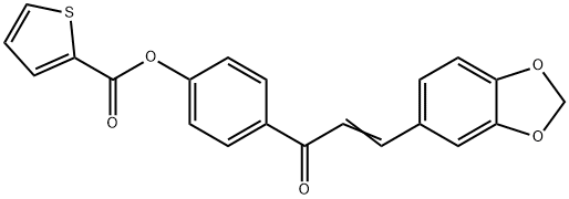 4-[3-(1,3-BENZODIOXOL-5-YL)ACRYLOYL]PHENYL 2-THIOPHENECARBOXYLATE Struktur