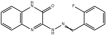 2-FLUOROBENZENECARBALDEHYDE N-(3-OXO-3,4-DIHYDRO-2-QUINOXALINYL)HYDRAZONE Struktur