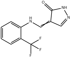 4-([2-(TRIFLUOROMETHYL)ANILINO]METHYLENE)-2,4-DIHYDRO-3H-PYRAZOL-3-ONE Struktur