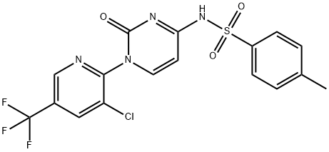 N-(1-[3-CHLORO-5-(TRIFLUOROMETHYL)-2-PYRIDINYL]-2-OXO-1,2-DIHYDRO-4-PYRIMIDINYL)-4-METHYLBENZENESULFONAMIDE Struktur