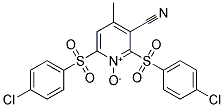 2,6-BIS[(4-CHLOROPHENYL)SULFONYL]-3-CYANO-4-METHYLPYRIDINIUM-1-OLATE Struktur