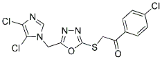 1-(4-CHLOROPHENYL)-2-((5-[(4,5-DICHLORO-1H-IMIDAZOL-1-YL)METHYL]-1,3,4-OXADIAZOL-2-YL)THIO)ETHAN-1-ONE Struktur