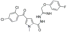 4-(2,4-DICHLOROBENZOYL)-N'-[2-(4-FLUOROPHENOXY)ETHANIMIDOYL]-1-METHYL-1H-PYRROLE-2-CARBOHYDRAZIDE Struktur