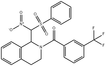 [1-[NITRO(PHENYLSULFONYL)METHYL]-3,4-DIHYDRO-2(1H)-ISOQUINOLINYL][3-(TRIFLUOROMETHYL)PHENYL]METHANONE Struktur