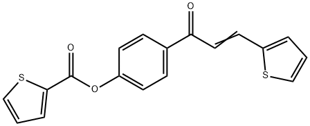 4-[3-(2-THIENYL)ACRYLOYL]PHENYL 2-THIOPHENECARBOXYLATE Struktur