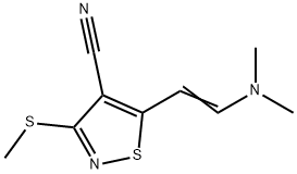 5-[2-(DIMETHYLAMINO)VINYL]-3-(METHYLSULFANYL)-4-ISOTHIAZOLECARBONITRILE Struktur