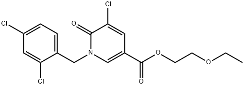 2-ETHOXYETHYL 5-CHLORO-1-(2,4-DICHLOROBENZYL)-6-OXO-1,6-DIHYDRO-3-PYRIDINECARBOXYLATE Struktur