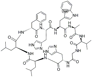 CYCLO(-D-PHE-HIS-TRP-ALA-VAL-GLY-HIS-LEU-LEU) Struktur