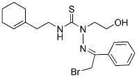 N1-(2-CYCLOHEX-1-ENYLETHYL)-2-(2-BROMO-1-PHENYLETHYLIDENE)-1-(2-HYDROXYETHYL)HYDRAZINE-1-CARBOTHIOAMIDE Struktur