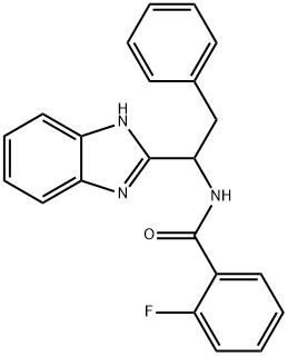 N-[1-(1H-1,3-BENZIMIDAZOL-2-YL)-2-PHENYLETHYL]-2-FLUOROBENZENECARBOXAMIDE Struktur