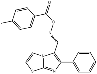 5-(([(4-METHYLBENZOYL)OXY]IMINO)METHYL)-6-PHENYLIMIDAZO[2,1-B][1,3]THIAZOLE Struktur