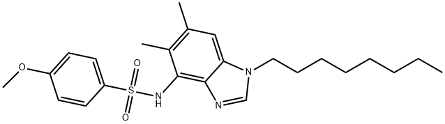 N-(5,6-DIMETHYL-1-OCTYL-1H-1,3-BENZIMIDAZOL-4-YL)-4-METHOXYBENZENESULFONAMIDE Struktur