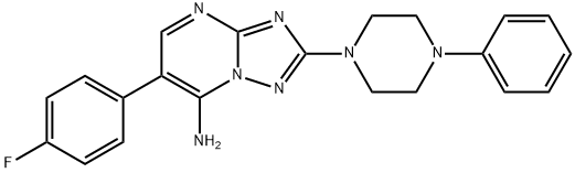 6-(4-FLUOROPHENYL)-2-(4-PHENYLPIPERAZINO)[1,2,4]TRIAZOLO[1,5-A]PYRIMIDIN-7-AMINE Struktur