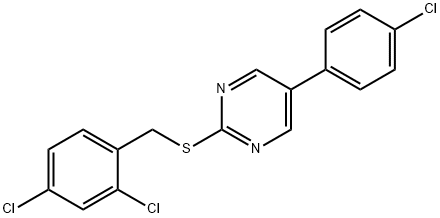 5-(4-CHLOROPHENYL)-2-PYRIMIDINYL 2,4-DICHLOROBENZYL SULFIDE Struktur