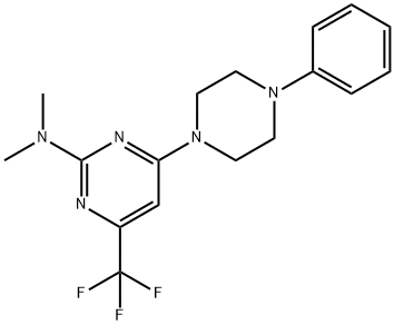 N,N-DIMETHYL-4-(4-PHENYLPIPERAZINO)-6-(TRIFLUOROMETHYL)-2-PYRIMIDINAMINE Struktur