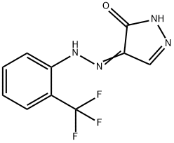 1H-PYRAZOLE-4,5-DIONE 4-(N-[2-(TRIFLUOROMETHYL)PHENYL]HYDRAZONE) Struktur