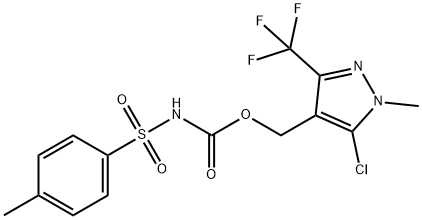 [5-CHLORO-1-METHYL-3-(TRIFLUOROMETHYL)-1H-PYRAZOL-4-YL]METHYL N-[(4-METHYLPHENYL)SULFONYL]CARBAMATE Struktur