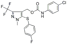 [5-[(4-FLUOROPHENYL)SULFANYL]-1-METHYL-3-(TRIFLUOROMETHYL)-1H-PYRAZOL-4-YL]METHYL N-(4-CHLOROPHENYL)CARBAMATE Struktur