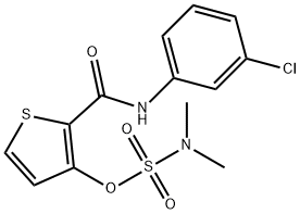 2-[(3-CHLOROANILINO)CARBONYL]-3-THIENYL-N,N-DIMETHYLSULFAMATE Struktur