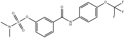 N,N-DIMETHYL(3-([4-(TRIFLUOROMETHOXY)ANILINO]CARBONYL)PHENYL)SULFAMATE Struktur