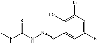 2-[(E)-(3,5-DIBROMO-2-HYDROXYPHENYL)METHYLIDENE]-N-METHYL-1-HYDRAZINECARBOTHIOAMIDE Struktur