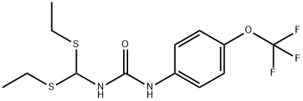 N-[BIS(ETHYLSULFANYL)METHYL]-N'-[4-(TRIFLUOROMETHOXY)PHENYL]UREA Struktur