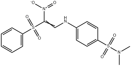 N,N-DIMETHYL-4-([2-NITRO-2-(PHENYLSULFONYL)VINYL]AMINO)BENZENESULFONAMIDE Struktur