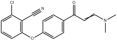 2-CHLORO-6-(4-[3-(DIMETHYLAMINO)ACRYLOYL]PHENOXY)BENZENECARBONITRILE Struktur