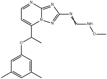 N-(7-[1-(3,5-DIMETHYLPHENOXY)ETHYL][1,2,4]TRIAZOLO[1,5-A]PYRIMIDIN-2-YL)-N'-METHOXYIMINOFORMAMIDE Struktur