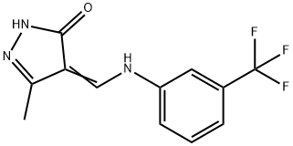 5-METHYL-4-([3-(TRIFLUOROMETHYL)ANILINO]METHYLENE)-2,4-DIHYDRO-3H-PYRAZOL-3-ONE Struktur