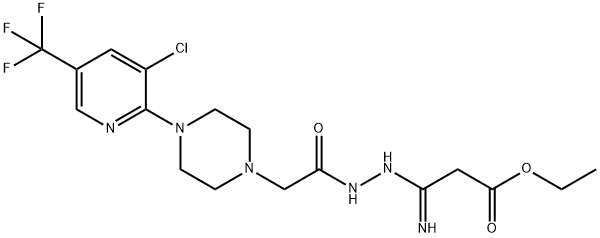 ETHYL 3-[2-(2-(4-[3-CHLORO-5-(TRIFLUOROMETHYL)-2-PYRIDINYL]PIPERAZINO)ACETYL)HYDRAZINO]-3-IMINOPROPANOATE Struktur