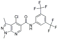 N5-[3,5-DI(TRIFLUOROMETHYL)PHENYL]-4-CHLORO-1,3-DIMETHYL-1H-PYRAZOLO[3,4-B]PYRIDINE-5-CARBOXAMIDE Struktur