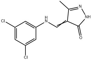 4-[(3,5-DICHLOROANILINO)METHYLENE]-5-METHYL-2,4-DIHYDRO-3H-PYRAZOL-3-ONE Struktur