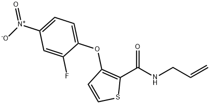 N-ALLYL-3-(2-FLUORO-4-NITROPHENOXY)-2-THIOPHENECARBOXAMIDE Struktur