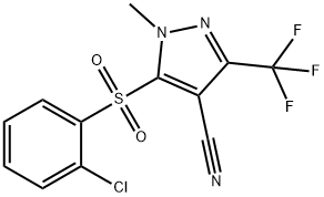 5-[(2-CHLOROPHENYL)SULFONYL]-1-METHYL-3-(TRIFLUOROMETHYL)-1H-PYRAZOLE-4-CARBONITRILE Struktur