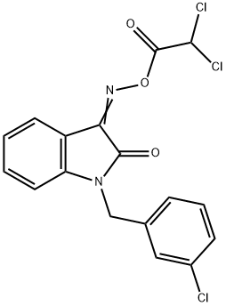 1-(3-CHLOROBENZYL)-3-([(2,2-DICHLOROACETYL)OXY]IMINO)-1,3-DIHYDRO-2H-INDOL-2-ONE Struktur