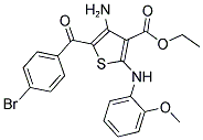 ETHYL 4-AMINO-5-(4-BROMOBENZOYL)-2-(2-METHOXYANILINO)THIOPHENE-3-CARBOXYLAT E Struktur