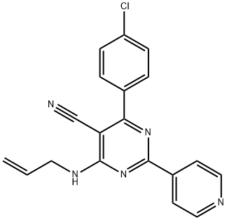 4-(ALLYLAMINO)-6-(4-CHLOROPHENYL)-2-(4-PYRIDINYL)-5-PYRIMIDINECARBONITRILE Struktur