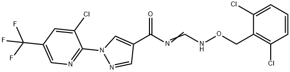 1-[3-CHLORO-5-(TRIFLUOROMETHYL)-2-PYRIDINYL]-N-(([(2,6-DICHLOROBENZYL)OXY]IMINO)METHYL)-1H-PYRAZOLE-4-CARBOXAMIDE Struktur