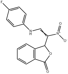 3-[2-(4-FLUOROANILINO)-1-NITROVINYL]-2-BENZOFURAN-1(3H)-ONE Struktur