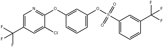 3-([3-CHLORO-5-(TRIFLUOROMETHYL)-2-PYRIDINYL]OXY)PHENYL 3-(TRIFLUOROMETHYL)BENZENESULFONATE Struktur